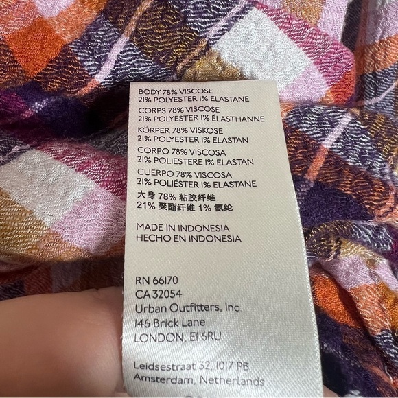 Anthropologie Pilcro Womens lot of 2 Plaid Flannel Ruffle Blouse Button Up Small - Picture 15 of 15